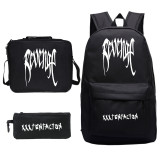 XXXtentacion Rrvenge Backpacks Set 3pcs Backpack With Lunch Box Bag and Pencil Bag Set For Students