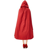 Little Red Riding Hood Women Costume Dress With Cloak Halloween Party Outfit