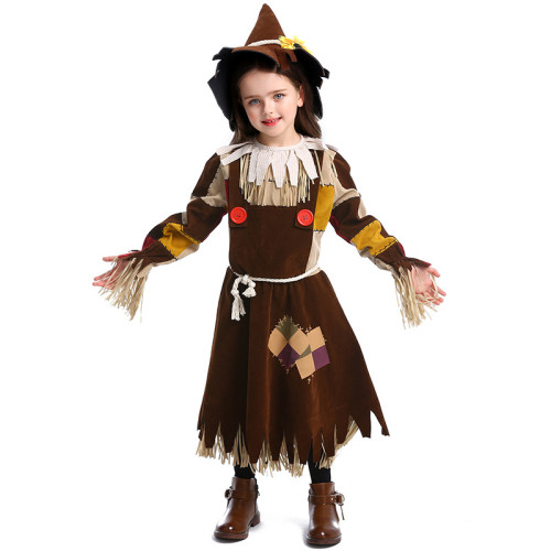 The Wizard of Oz Scarecrow Kids Costume Girls Boys Halloween Costume Performance Costume