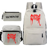 XXXtentacion Rrvenge Backpacks Set 3pcs Galaxy Color Backpack With Lunch Box Bag and Pencil Bag Set For Girls Boys