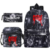 XXXtentacion Rrvenge Backpacks Set 3pcs Galaxy Color Backpack With Lunch Box Bag and Pencil Bag Set For Girls Boys