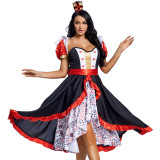 Alice in Wonderland The Red Queen Big Skirt Costume Women Halloween Cosplay Dress