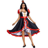 Alice in Wonderland The Red Queen Big Skirt Costume Women Halloween Cosplay Dress