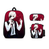 Anime Tokyo Ghoul 3-D Color 3pcs Backpack Set School Backpack With Cross Body Bag Stationery bag Set For Girls Boys
