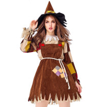 The Wizard of Oz Scarecrow Costume Women Halloween Cosplay Outfit Party Performance Costume