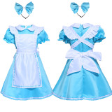 Alice in Wonderland Alice Blue Maid Kids Costume Halloween Party Girls Costume