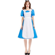 Alice in Wonderland Alice Costume Blue and White Maid Dress Costume Halloween Party Women Dress