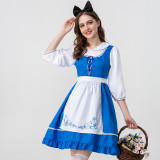 Alice in Wonderland Alice Costume Farm Girls Blue and White Cosplay Dress Hallowee Party Costume