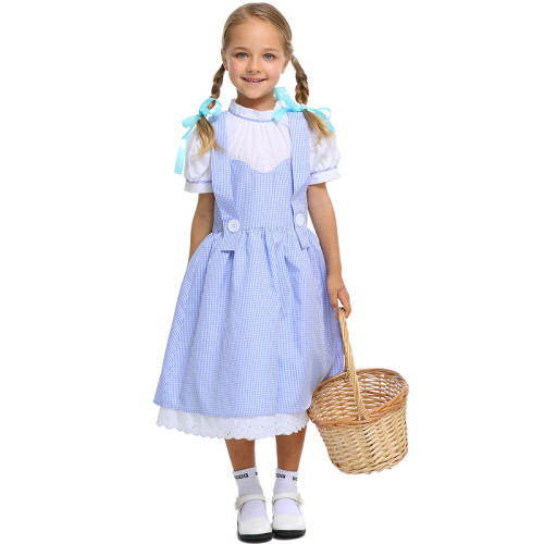 The Wizard of Oz Dorothy Gale Kids Costume Dress Girls Halloween Cosplay Dress
