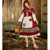 2021 New Little Red Riding Hood Cosplay Vintage Dress Halloween Party Cosplay Costume For Women Girls