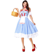 The Wizard of Oz Dorothy Gale Cosplay Dress Off Shoulder Party Dress Halloween Cosplay Outfit