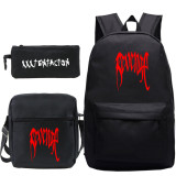 XXXtentacion Rrvenge Backpacks Set 3pcs Galaxy Color Backpack With Lunch Box Bag and Pencil Bag Set For Girls Boys