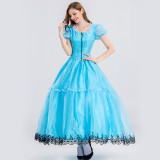 Alice in Wonderland Alice Blue Princess Dress Halloween Women Girls Costume Dress