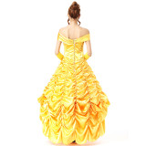Beauty and the Beast Belle Costume Yellow Princess Dress Women Girls Halloween Costume