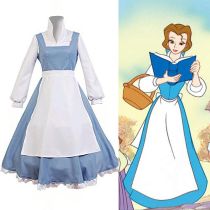Beauty and the Beast Belle Cosplay Dress Farm Girls Blue and White Cosplay Dress