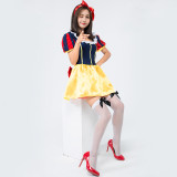 Princess Snow White Costume Halloween Girls Women Cosplay Short Dress Full Set