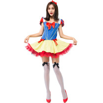 Princess Snow White Costume Halloween Cosplay Short Dress
