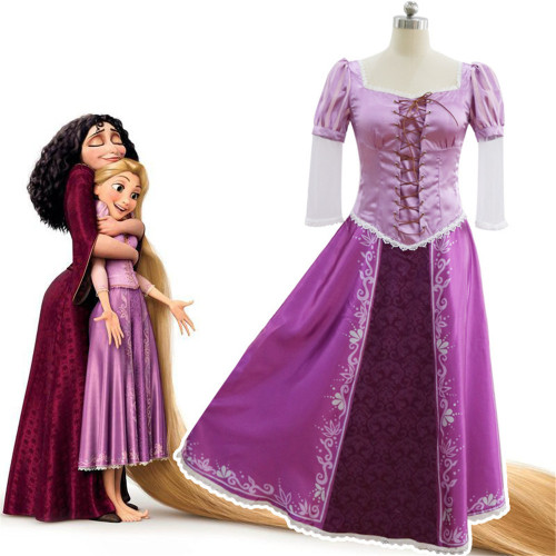 [Kids/Adults]Tangled Rapunzel Cosplay Purple Dress Halloween Cosplay Costume For Women Girls