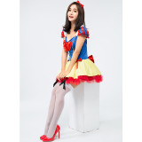 Princess Snow White Costume Halloween Cosplay Short Dress