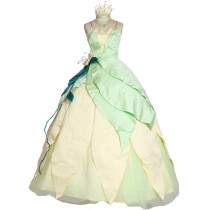 Princess Tiana Dress Cosplay Costume Carnival costume Halloween Party Women Cosplay Outfit