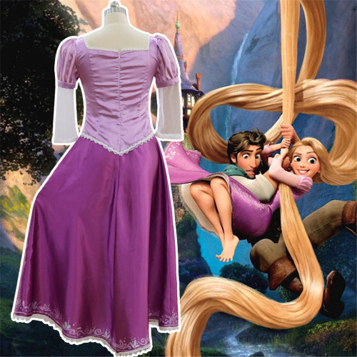[Kids/Adults]Tangled Rapunzel Cosplay Purple Dress Halloween Cosplay Costume For Women Girls