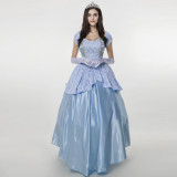 Princess Sissi Cosplay Costume Blue Party Dress Halloween Cosplay Dress Outfit