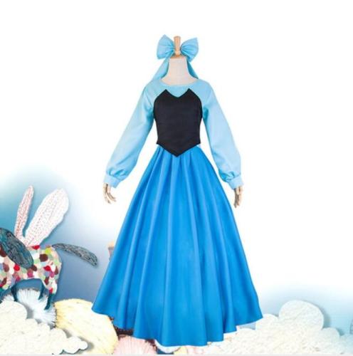 The Little Mermaid Ariel Cosplay Dress Halloween Blue Women Girls Cosplay Dress Outfit