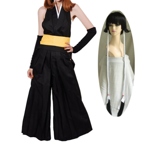Anime Bleach 2nd Division Captain Soi Fon Cosplay Costume With Wigs Soifon Full Set Battleframe Backless Costume With Wigs