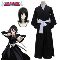 Anime Bleach Rukia Kuchiki Cosplay Costume Full Set With Wigs Halloween Whole Set Cosplay Outfit