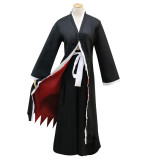 Anime Bleach Ichigo Kurosaki Costume Kimono Cloak Full Set Halloween Costume Black/White