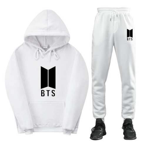 BTS Trendy Sweatsuit Fleece Inside Sweatshirt and Sweatpants Unisex Suit