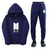 BTS Trendy Sweatsuit Fleece Inside Sweatshirt and Sweatpants Unisex Suit