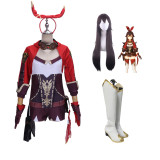 Genshin Impact Amber Cosplay Costume With Wigs Shoes Headband Glassess Socks Whole Set Halloween Carnival Party Costume