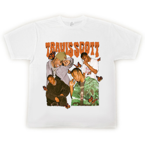 Travis Scott Loose T-shirt Casual Hip Hop Unisex Streetwear Short Sleeve Cotton Tee Tops