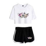 Tik Tok Girls Crop Top Tee and Shorts Set