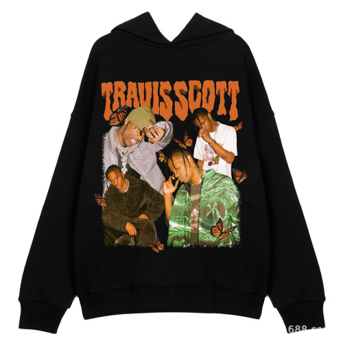 Travis Scott Streetwear Hoodie Hip Hop Oversize Hooded Swearshirt Cotton Shirt Outfit