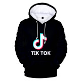 Tik Tok 3-D Hoodie Unisex Streetwear Trendy Hooded Long Sleeve Swearshirt Tops