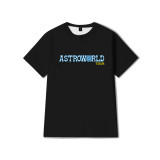 Travis Scott Astroword Tie Dye Tee Short Sleeve  3-D T-shirt Streetwear Tops