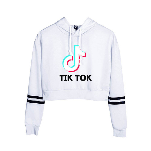 Tik Tok Girls Crop Top Long Sleeve Hoodie