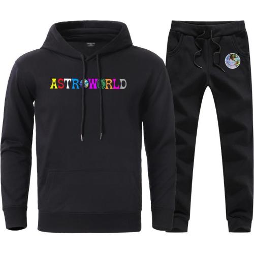 Travis Scott Astroword 2PCS Sweatsuit Unisex Street Style Hoodie and Sweatpants Set