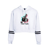 Tik Tok Girls Crop Top Long Sleeve Hoodie