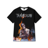 Travis Scott Astroword Tie Dye Tee Short Sleeve  3-D T-shirt Streetwear Tops