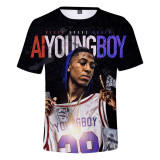 YoungBoy Never Broke Again 3-D Print Hip Hop Casual Tee Short Sleeve Men Women T-shirt
