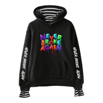 YoungBoy Never Broke Again Fake Two Piece Sweatshirt Long Sleeve Casual Women Winter Fall Pullover Tops