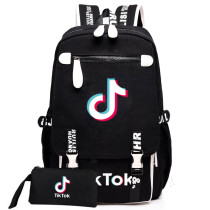 Tik Tok Students Backpack With Pencil Bag Set Unisex Youth School Bookbag