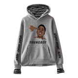 YoungBoy Never Broke Again Fake Two Piece Sweatshirt Warm Fall Winter Pullover Tops