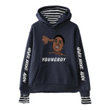 YoungBoy Never Broke Again Fake Two Piece Sweatshirt Warm Fall Winter Pullover Tops