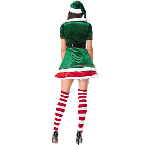 Christmas Women Elf Costume Dress Xmas Female Costume