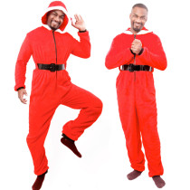 Christmas Men Santa Claus Costume Kigurumi Pajamas Xmas Men Cosplay Outfit