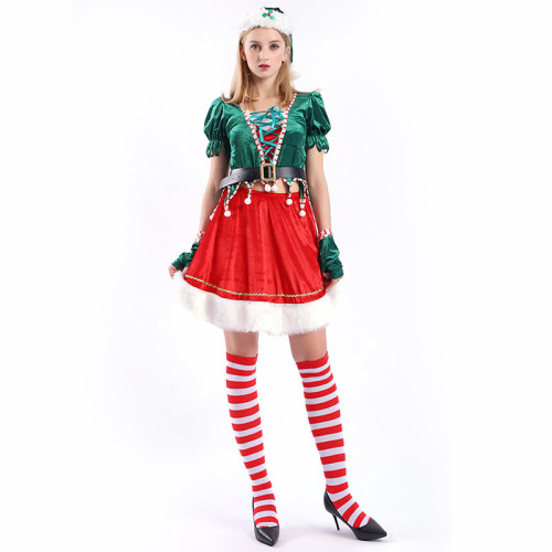 Christmas Women Costume Green Christmas tree Costume Dress Xmas Cosplay Outfit